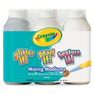 BINNEY & SMITH / CRAYOLA 545504 Glitter It! Pearl It! Texture It! Tempera Mixing Mediums, 3 per Set by BINNEY & SMITH / CRAYOLA