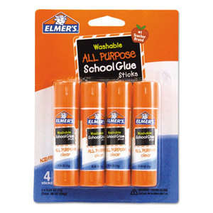Washable All Purpose School Glue Sticks, 4/Pack by HUNT MFG.