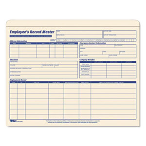 Tops Products 3280 Employee Record Master File Jacket, 9 1/2 x 11 3/4, 10 Point Manila, 20/Pack by TOPS BUSINESS FORMS