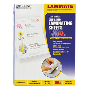 C-Line Products, Inc 65004 Cleer Adheer Self-Adhesive Laminating Film, 2 mil, 9" x 12", 50/Box by C-LINE PRODUCTS, INC