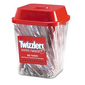 Strawberry Twizzlers Licorice, Individually Wrapped, 2lb Tub by THE HERSHEY COMPANY