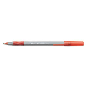 BIC GSMG11 RED Round Stic Grip Xtra Comfort Ballpoint Pen, Red Ink, 1.2mm, Medium, Dozen by BIC CORP.