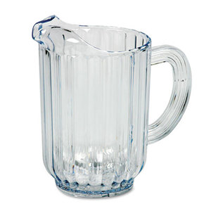 Bouncer Plastic Pitcher, 60oz, Clear by RUBBERMAID COMMERCIAL PROD.