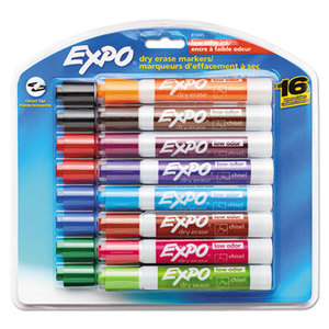 Low Odor Dry Erase Marker, Chisel Tip, Assorted, 16 per Set by SANFORD