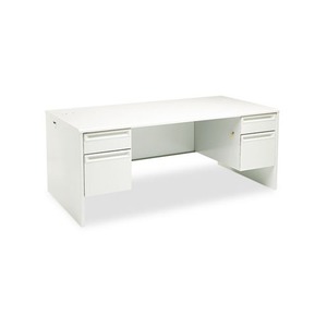 HON COMPANY 38180QQ 38000 Series Double Pedestal Desk, 72w x 36d x 29-1/2h, Light Gray by HON COMPANY