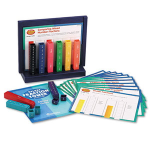 Deluxe Fraction Tower Activity Set, Math Manipulatives, for Grades 1-6 by LEARNING RESOURCES