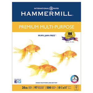 Hammermill 10591-0 Premium Multipurpose Paper, 20-lb., 8-1/2 x 11, White, 2500/Carton by HAMMERMILL/HP EVERYDAY PAPERS