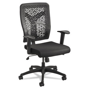 Safco Products 5085BL Voice Series Task Chair, Plastic Back, Upholstered Seat, Black Seat/Back by SAFCO PRODUCTS