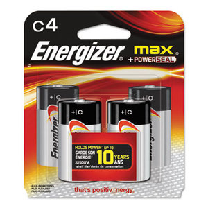 MAX Alkaline Batteries, C, 4 Batteries/Pack by EVEREADY BATTERY