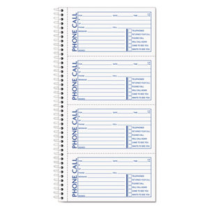 Spiralbound Message Book, 2 3/4 x 5, Two-Part Carbonless, 400/Book by TOPS BUSINESS FORMS