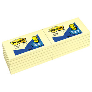 3M R350YW Original Canary Yellow Pop-Up Refill, 3 x 5, 12 Pads/Pack by 3M/COMMERCIAL TAPE DIV.