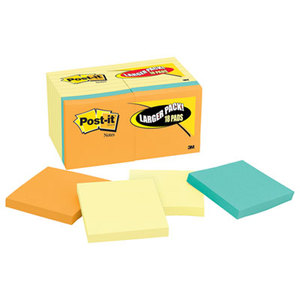 3M 654-14-4B Original Pads Value Pack, 3 x 3, Canary Yellow/Capetown, 100/Pad, 18 Pads/Pack by 3M/COMMERCIAL TAPE DIV.