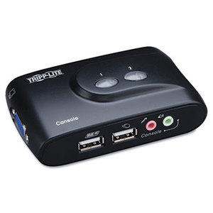 2-Port Compact USB KVM Switch w/Audio and Cable by TRIPPLITE