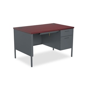 HON COMPANY P3251RNS Metro Classic Right Pedestal Desk, 48w x 30d x 29 1/2h, Mahogany/Charcoal by HON COMPANY