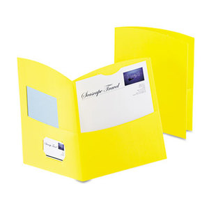 ESSELTE CORPORATION 5062570 Contour Two-Pocket Recycled Paper Folder,  100-Sheet Capacity, Yellow by ESSELTE PENDAFLEX CORP.