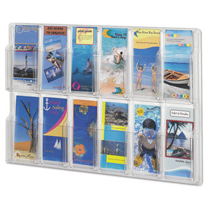 Safco Products 5604CL Reveal Clear Literature Displays, 12 Compartments, 30 w x 2d x 20 1/4h, Clear by SAFCO PRODUCTS