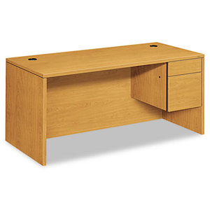 HON COMPANY 10583RCC 10500 Series "L" Right 3/4-Height Pedestal Desk, 66 x 30 x 29-1/2, Harvest by HON COMPANY