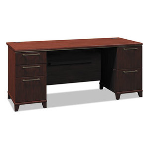 Bush Industries, Inc 2972CSA2-03 Enterprise Collection 72W Double Pedestal Desk, Harvest Cherry (Box 2 of 2) by BUSH INDUSTRIES