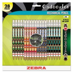 Cadoozles Mechanical Pencil, Refillable, #2, Assorted Barrels, 0.7 mm, 28/Pack by ZEBRA PEN CORP.