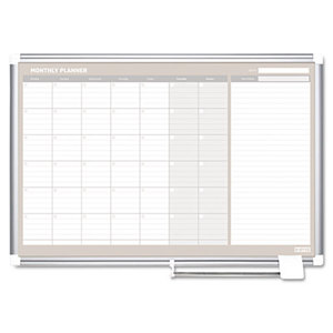 Bi-silque S.A GA0397830 Monthly Planner, 36x24, Silver Frame by BI-SILQUE VISUAL COMMUNICATION PRODUCTS INC