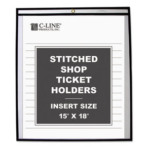 C-Line Products, Inc 46158 Shop Ticket Holders, Stitched, Both Sides Clear, 75", 15 x 18, 25/BX by C-LINE PRODUCTS, INC