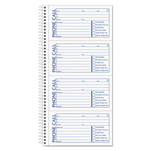 Spiralbound Message Book, 2 3/4 x 5, Two-Part Carbonless, 200/Book by TOPS BUSINESS FORMS