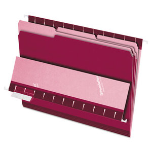 Cardinal Brands, Inc 421013BUR Interior File Folders, 1/3 Cut Top Tab, Letter, Burgundy, 100/Box by ESSELTE PENDAFLEX CORP.