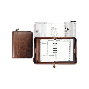 DAYTIMER'S INC. D80844 Aviator Distressed Leather Starter Set, 5 1/2 x 8 1/2, Dark Tan by DAYTIMER'S INC.