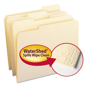 SMEAD MANUFACTURING COMPANY 10314 WaterShed File Folders, 1/3 Cut Top Tab, Letter, Manila, 100/Box by SMEAD MANUFACTURING CO.