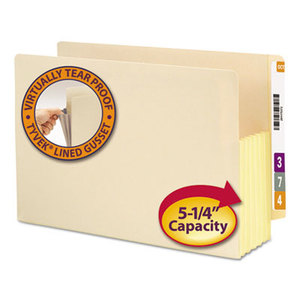5 1/4" Exp Straight Tab File Pocket w/Tyvek, Legal, Manila, 10/Box by SMEAD MANUFACTURING CO.