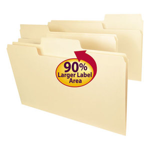 SMEAD MANUFACTURING COMPANY 15301 SuperTab File Folders, 1/3 Cut Top Tab, Legal, Manila, 100/Box by SMEAD MANUFACTURING CO.