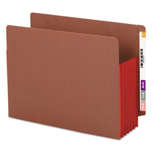 SMEAD MANUFACTURING COMPANY 73696 5 1/4" Exp File Pockets, Straight Tab, Letter, Red, 10/Box by SMEAD MANUFACTURING CO.