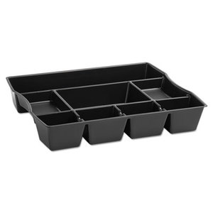 Nine-Compartment Deep Drawer Organizer, Plastic, 14 7/8 x 11 7/8 x 2 1/2, Black by RUBBERMAID