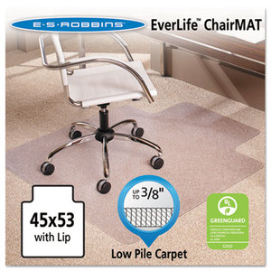 45x53 Lip Chair Mat, Multi-Task Series AnchorBar for Carpet up to 3/8" by E.S. ROBBINS