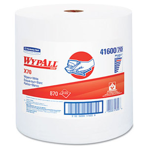 Kimberly-Clark Corporation 41600 X70 Wipers, Jumbo Roll, Perf., 12 1/2 x 13 2/5, White, 870 Towels/Roll by KIMBERLY CLARK